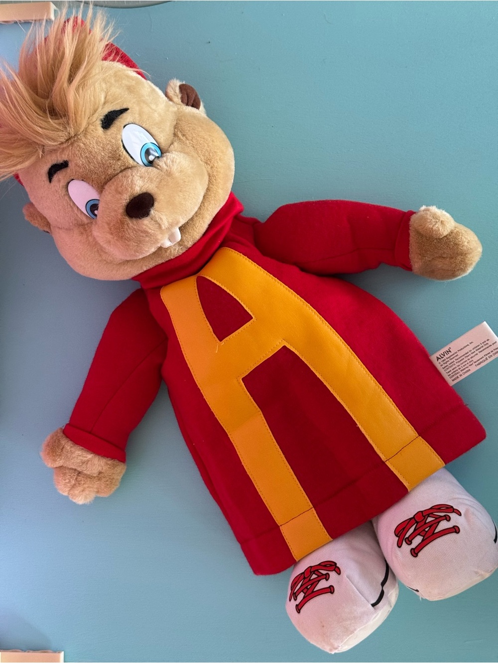 ALVIN Red Plush Hat with Yellow Stripe
